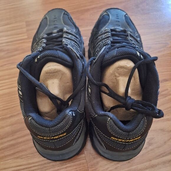 Skechers Mens After Burn Sneakers Black Outdoors Hiking Work Classic Size 10 - Picture 2 of 6
